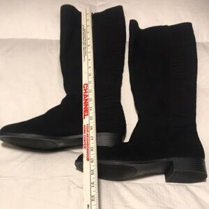 Kate & Kelly Black Heeled Knee-High Boots with Cozy Texture